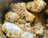 Foto del paso 4 de la receta: Guiso de patas de pollo con arroz integral. Súper sano