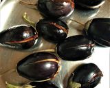 A picture of step 2 of Stuffed Podi Eggplant.