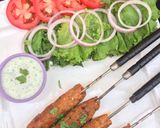 A picture of step 3 of Seekh kebabs.