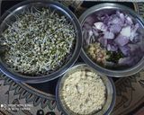 A picture of step 1 of Sprouted Green Gram Pakoda.