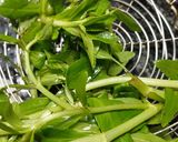 Hình bước làm 1 của món Rau muống xào tóp mỡ