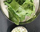 A picture of step 1 of Palak Paneer Paratha.