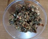 A picture of step 4 of Karela sabji for picnic or travel (konkani style).