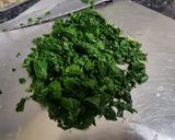 A picture of step 1 of Spinach Malfatti (Spinach Paneer Balls in Roasted Bell Pepper & Walnut Gravy).