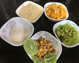 A picture of step 3 of Kiwi seasame Burfi.