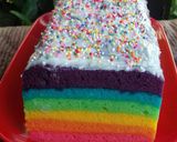 Foto langkah ke 5 dari resep Rainbow cake kukus putih telur.