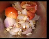 A picture of step 2 of Mushroom Matar Masala.