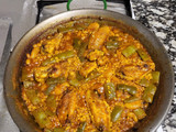 Paella de alitas y verduras