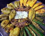 A picture of step 5 of Achari tawa vegetables.