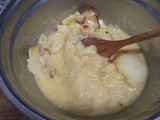 Tortilla de papa, rellena con cantimpalo y queso mantecoso