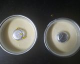 A picture of step 3 of Eggless steam caramel custard.