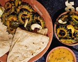 A picture of step 5 of Kaju Karela Subji.