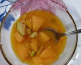 A picture of step 2 of Tangu fruit chaat.