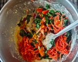 A picture of step 2 of Oats methi chila.