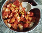 A picture of step 3 of Nashpati pickle.