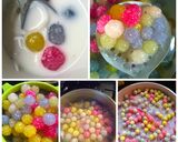 A picture of step 3 of Sago Bua Loy with Young Coconut.