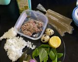 Foto langkah ke 1 dari resep MPASI 6 Bulan: Puree Daging, Telur Puyuh, Bayam.