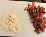 A picture of step 2 of Quiche with Jamón Ibérico and Manchego Cheese.