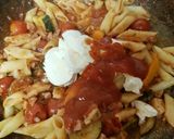 A picture of step 5 of My Italian Chicken, Bacon Penne pasta Dish. 😘.