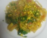 A picture of step 4 of Peas n corn plate #weeklyjikonichallenge.