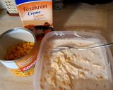 Sajtos-tejszínes kukoricás csirkemell héjában sült krumplival recept fázis 2 fotója
