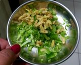 A picture of step 1 of Rajma Masala and Jeera Rice.