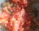 A picture of step 4 of Veg keema (soya granules).