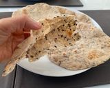 A picture of step 4 of Sourdough Flaxseed Pita Bread.