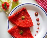 A picture of step 6 of Savoury Tomato Crêpes with Fresh Green Dip.
