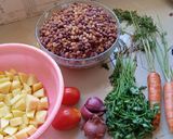 A picture of step 1 of Githeri x potatoes.