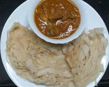 A picture of step 5 of Jallar Appam (net appam) With Chicken Curry.