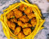 A picture of step 8 of Chicken pakora with french fries 🍗🍟.