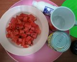 A picture of step 1 of Frozen Watermelon Yogurt.