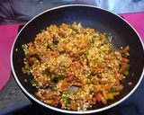 Foto del paso 4 de la receta Timbal de arroz con bacon y setas y espárragos