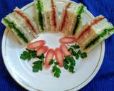 A picture of step 1 of Tri colour sandwich.