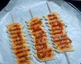 A picture of step 1 of Penne pasta pizza sticks.