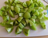 A picture of step 1 of Green Tomato Chutney.