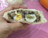 Hình bước làm 7 của món Bánh bao nhân mặn làm 2 cách bằng bột pha sẵn và bột mì đa đụng