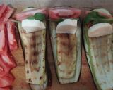 Foto del paso 3 de la receta: Rollitos de Berenjena con zucchinis, tomates y queso, al micro