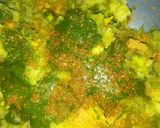 A picture of step 1 of Hara bhara kabab.