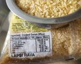 A picture of step 1 of Broken Wheat Fada Lapsi Gujarati Sweets.