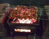 A picture of step 6 of Seekh Kabab (Traditional process).
