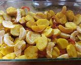 A picture of step 1 of Curried Potatoes and Oranges.