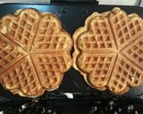 A picture of step 6 of Vanilla waffles glazed with honey.