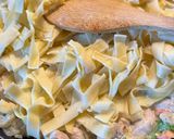 Foto langkah ke 6 dari resep Nudeln in Sahnesauce mit Hähnchen / Noodle with chicken and cream sauce.