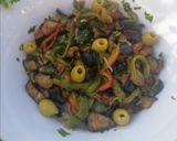 Une image de l'étape 2 de Salade d'aubergines et poivrons.