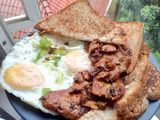 Roasted Rosemary Pork Loin with Toast and Sunny Side-Up