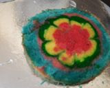 A picture of step 8 of Holi special Vanilla colourful cake.