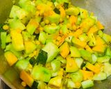 A picture of step 2 of Torai & kaddu with chana dal (Ridge gourd & pumpkin with split chick peas).