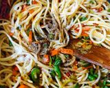 A picture of step 4 of Hakka Noodles.
